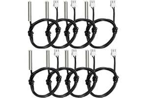 8 Stück NTC Thermistor 10K ohm Temperatursensor Sonde, Fajoeda Edelstahl NTC 10K B3950 1% mit 1m Kabel Digital Thermal Verlängerungskabel
