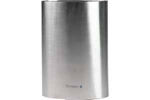 Coninx Bloc Couteaux - Range Couteaux - Bloc Couteaux Cuisine - Bloc Couteaux sans Couteaux en Acier Inoxydable - Porte-Couteaux de Cuisine Avec Tiges Amovibles en Plastique - Bloc Couteaux Vide