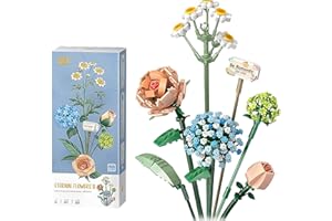 KIEYEENO Blumenstrauß Bausteine, 680PCS Botanische Sammlung, Künstliche Blumen, Kreative Dekorative Wohnaccessoires, Kreatives DIY Botanik Kollektion Deko Geschenk für Erwachsene