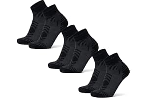 DANISH ENDURANCE Calcetines de Senderismo Tobilleros Unisex, Calcetines de Lana Merino con Acolchado Ligero Antiampollas, para Hombre y Mujer, 3 Pack