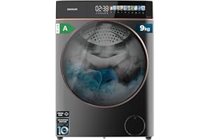 Cecotec Lavadora 9Kg Carga Frontal Bolero DressCode 9900 Inverter FullColor Steel A. Acabado En Acero 1400 Rpm, Pantalla 10,3", 11 Programas, Inverter, SteamMax, Clase A