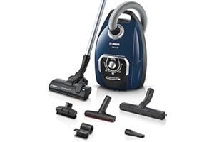 ‎BOSCH Bosch Staubsauger mit Beutel Serie 8 BGB75X494, Bodenstaubsauger, ideal für Allergiker, Hygiene-Filter, Bodendüse für Parkett, Teppich, Fliesen, langes Kabel, leise, 650 W, blau