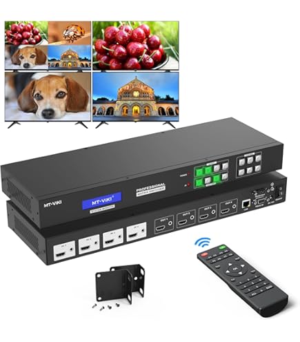 Video Wall Controller 3x3 4K, Portta HDMI Video Wall Processor met 19 splitsingsmodi, RS232, 180 ° Rotate, Audio Extractor, 3x3, 3x2, 2x3, 2x2, 4x2, 2x4, 1x2, 2x1, 9 tv -schermen in 1 Video Wall Controller 3x3 4K, Portta HDMI Video Wall Processor met 19 splitsingsmodi, RS232, 180 ° Rotate, Audio Extractor, 3x3, 3x2, 2x3, 2x2, 4x2, 2x4, 1x2, 2x1, 9 tv -schermen in 1