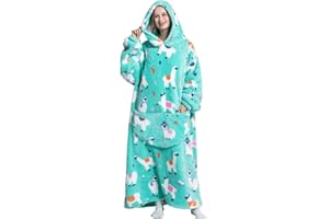 Xinlong Felpe con Cappuccio Unisex Lungo Taglie Forti Blanket Hoodie Felpone con Maniche Indossabile per Divano TV Casa