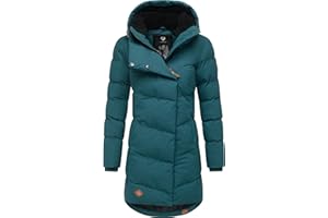 Ragwear wasserdichter Damen Wintermantel warmer Steppmantel lang mit Kapuze Pavla Intl XS-6XL
