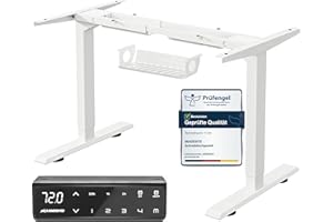 ‎MAIDESITE MAIDeSITe höhenverstellbarer elektrisher Schreibtisch mit 2 starken Motoren, höhenverstellbares tischgestell 2 teiligen Beinen sowie auch 4 Memory-Steuerung und Kollisionschutz Funktion(Weiß)