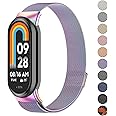 Metal Bands for Xiaomi Mi Band 8, Adjustable Stainless Steel Replacement Strap with Magnetic Buckle for Xiaomi Mi Band 8/Xiaomi Smart Band 8 Women Men