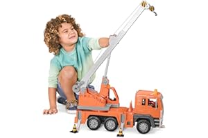 Driven by Battat – Large for Kids – Toy Construction Vehicle – Lights & Sounds – Movable Parts – 3 Years + – Standard Crane Truck, WH1214C1Z, 1: 16 Scale