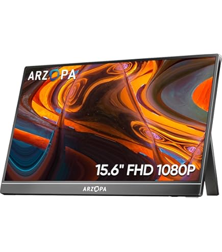 ARZOPA Portable Monitor, A1 GAMUT 15.6 Inch 1920×1080 FHD