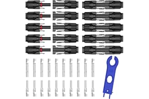 WANGLAISM Male / Female Solar Panel Connector, 6 Pairs Solar Panel Plugs, with 1 x Wrench, Easy to Disassemble and Assemble, Solar Plug for Photovoltaic Solar Cable (10)
