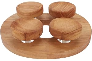 Acouto Nackstöd i Ek för Bastu, Ergonomisk och Svängbar Halskudde av Premiumträ, Smärtlindrande Stöd för Avslappning och Spa