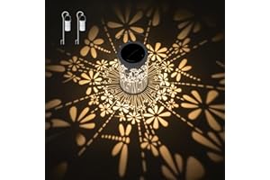 Freekite 2 Lanternes Solaires Extérieures, lot de 2 Lampes Solaires Exterieur en Métal étanches avec Crochets de Berger, Lumières Solaire pour Jardin Table Patio Balcon Cour Décoration