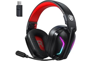 Fachixy FC300 Pro Wireless Pro Gaming Headset with Mic for PS5, PS4, Mac- Bluetooth Gaming Headphones with 50Hr Battery & 3D Stereo Sound - compatible with PC, Switch, Mobile