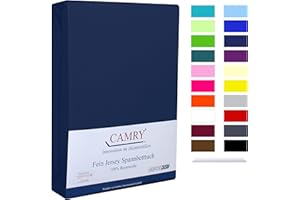 Camry Spannbettlaken 90x200cm - 100x200cm Navy Baumwolle Bettlaken Jersey Spannbetttuch Oeko-Tex 100