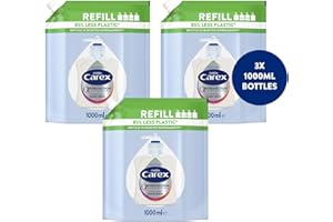 Carex 2 Hour Protection Antibacterial Moisture Hand Wash Refills, Liquid Hand Soap Eco Refill for Homes & Businesses, Caring Hand Wash, Bulk Buy, Pack of 3 x 1 litre