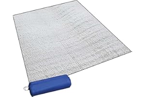 DOVAKO Foil Camping Mat, 200x200cm Camping Roll Mat Foam Camping Sleeping Mat, Aluminium Foil Insulation Tent Mat, Foldable Double-Sided Insulating Thermal Waterproof Ground Mat Outdoor Camping Hiking Picnic