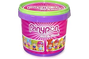 Pinypon - Grande Secchio che Include 10 Personaggi, Vari Accessori per Creare il Personaggio Preferito, Per Bambini dai 4 anni, Famosa (700015656)