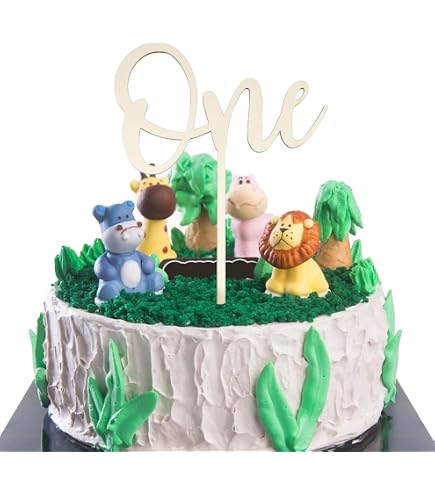 Décoration Gâteau "1" En Bois Pour 1er Anniversaire Bébé - Cake Topper Réutilisable Pour Fête, Photo, Souvenir - 2
