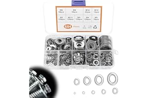 vvhippo 684 Pezzi Rondelle Acciaio Inox, Metaliche Rondelle Piatte con Scatola Assortimento, 9 Dimensioni Rondelle Alzaporta, da M12 a M2, Rondelle O Ring per Cucine, Negozi, Riparazioni in Fabbrica