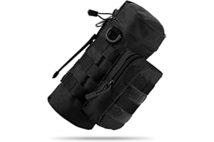MEQI MOLLE Water Bottle Holder for Backpack, Tactical Bottle Pouch Carrier for Travel Hiking Cycling with Metal Hook