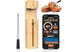 DAWRIS Smarte Fleischthermometer Kabellos 100M Grillthermometer Bluetooth IPX7 Wasserdicht Bratenthermometer Wireless Meat Steak Thermometer Fleisch Kochen für Backofen Grill BBQ Rotisserie Smoker
