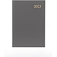 Collins Essential A5 Day to Page 2023 Diary - Grey - Calendar Year Weekly Diary, Journal and Planner for business, office and personal