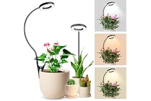 ‎WOLEZEK Pflanzenlampe LED Vollspektrum, Pot Clip 6500K Grow Light, zwei Installationsoptionen Pflanzenlicht, 3 Farbtemperatur LED Grow Lampe mit 360° Schwanenhals, 6/12/16H Timer, 5 Helligkeit, 2 Stück