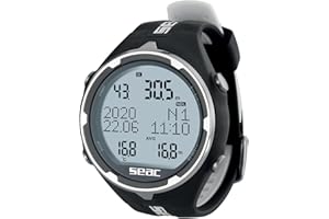 Seac Action Dive Computer - Scuba & Freediving Mode, Dive Logbook, Planner, Safety Alarms