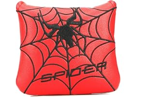 Mykepoda Golf New Spider Embroidery Magnet Golf Square Mallet Club Putter Headcover Red