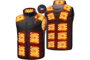 LQIKARL Electric Heated Gilet for Men Women, USB Heated Vest with 17 Heating Zones 3 Heating Levels Machine Washable, Heated Winter Body Warmer Jacket Coat for Outdoors Sking Hunting Hiking Camping Golf