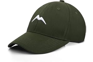 Momoshe Cap Herren Sommer Damen 100% Baumwoll Kappe Verstellbar Atmungsaktiv Einheitsgröße Baseball Bergspitzen Stickerei Sport