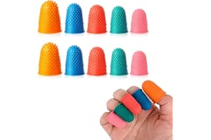 TUKNN Proteggi Dita Mano, Dita in Gomma Antiscivolo, Protezione per Sita in Gomma, Dito di Gomma Protezione, Riutilizzabili Dita in Gomma, per Conteggio Denaro, Attività di Smistamento, 5 Colori, 10 Pezzi