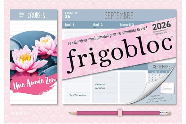 Mini Frigobloc Hebdomadaire 2026 Une Année Zen (de sept. 2025 à déc. 2026) - Edition 2025