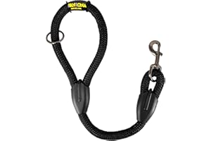 AVANZONA Correa para Perros, Cuerda Gruesa de Nylon para Perros medianos y Grandes. 60cm. Negro
