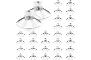 EFUTURETIME 30 sugkoppar med gänga, 40 mm diameter, genomskinliga M5 sugkoppskrokar utan borrning för fönster, sugknappar med