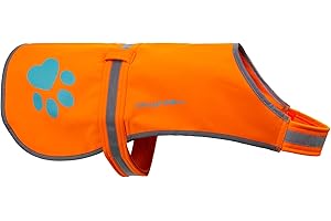 SafetyPUP XD Wasserdichte SoftshellHundeweste, hohe Sichtbarkeit, reflektierende Jacke mit leichtem Fleecefutter Ideal in kühleren Klimazonen Der orangefarbene Stoff schützt Ihre Welpen in der Nähe