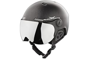 BLACK CREVICE Casque de Ski Saalbach I Casque de Ski avec visière Style Pilote diverses Couleurs I Hommes & Femmes INCL. visière de Rechange I Casque de Snowboard Unisexe I Taille réglable