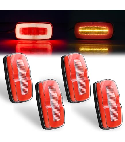 Biqing 2x Feux De Gabarit LED 24V Blanc Haut/Bas – 16 LED, Multifonction (Position/Clignotant/Stop), Lunette Chromée, IP67 Camion Remorque
