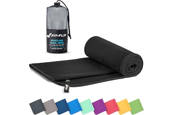 Fit-Flip Toalla Microfibra - para el Gimnasio y la Playa - compacta, Ultraligera, Grande y de Secado rápido - Toallas microfibras de Natacion, Gym, Viaje y Piscina