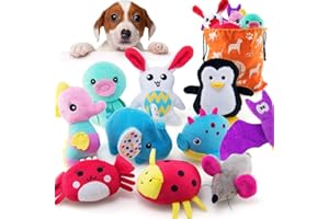 GHEART AWOOF 10Pcs Dog Toys, Soft Puppy Toys Squeaky Dog Toy Pet Puppy Plush Chew Dog Toys for Boredom - Dog Interactive Toys Vary Teething Toy for Puppies Small Medium Dogs