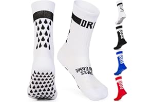DRIPsox® Football Grip Socks - 6 Sizes for Kids, Men, Junior & Women (XXS:8C-11.5C, XS:12C-2.5, S:3-5.5, M:6-8.5, L:9-11.5, XL:12+) - 1 Pair Grip Socks Football - Anti Slip & Elite Comfort
