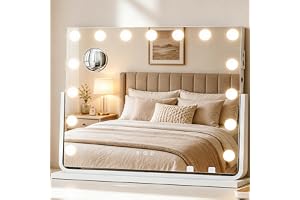 YITAHOME 18 LED-sminkspegel med belysning, hollywoodstil med USB & Type-C-kontakt, 3 färgtemperaturer dimbar, 10 x förstoring