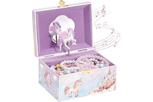 ProCase Portagioie Bambina Unicorno con Carillon, Unicorno Scatola di Gioielli per Le Ragazze, Regali di Compleanno per Le Bambine Bambini Bambino-Rosa (Solo Scatola)