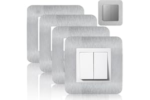 Tomtary 4 Pcs Light Switch Surround, Light Switch Cover Plates, Acrylic Single Light Switch Covers, Light Switch Cover Frame, Wall Socket Cover for Home Decoration (8.6cm*8.6cm, Silvery)