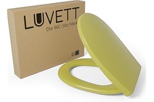 LUVETT® WC-Sitz mit Absenkautomatik C100 oval universell, Toilettendeckel mit 3 Edelstahl Montagelösungen, Klodeckel abnehmbar, Farbe:Moos Grün