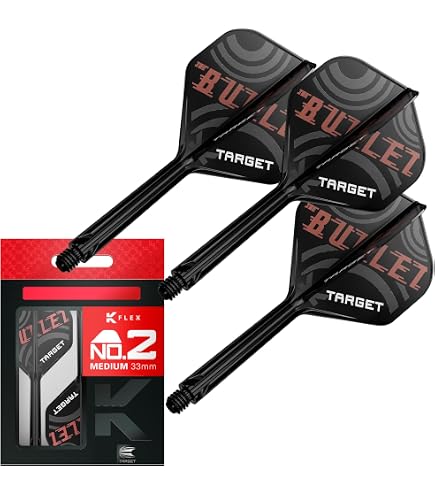 Target Darts Kflex Scott Williams – Système Volant+tige Intégré, édition Joueur, 3 Longueurs, Réduction Ricochet