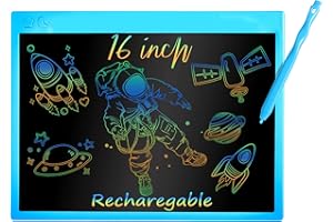 BRAVMATE 16 Zoll LCD Schreibtafel, aufladbar Bunte Bildschirm Schreibtablett, Writing Tablet Grafiktabletts Papierlos Notepad Doodle Board, Maltafel Zaubertafel Zeichentafel für Kinder Erwachsene, Blau