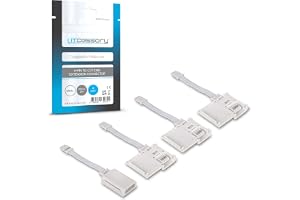 Litcessory 6-stifts till Cut-End förlängningsanslutning för Philips Hue Lightstrip Plus (50 mm, 4-pack, vit – Micro 6-PIN V4)