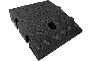 Rhinenet Plastic Threshold Door Step Ramp Heavy Duty Threshold Hard Curb Ramps for Wheelchairs Cars Vehicles Caravan Skateboard Motorcycle Bike Wheelchair Mobility (Black, 11x10x2.76 in)