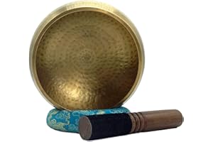 Healing Lama(TM) Large 6.25 Inches Meditation Grade Professional Quality Hand Hammered Tibetan Singing Bowl Set. Yoga Sound Bowl Made with Seven Metals for Chakra Healing.